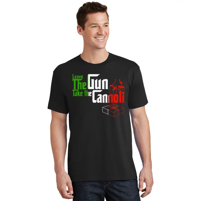 Funny Leave The Gun Take The Cannoli Italian Flag T-Shirt