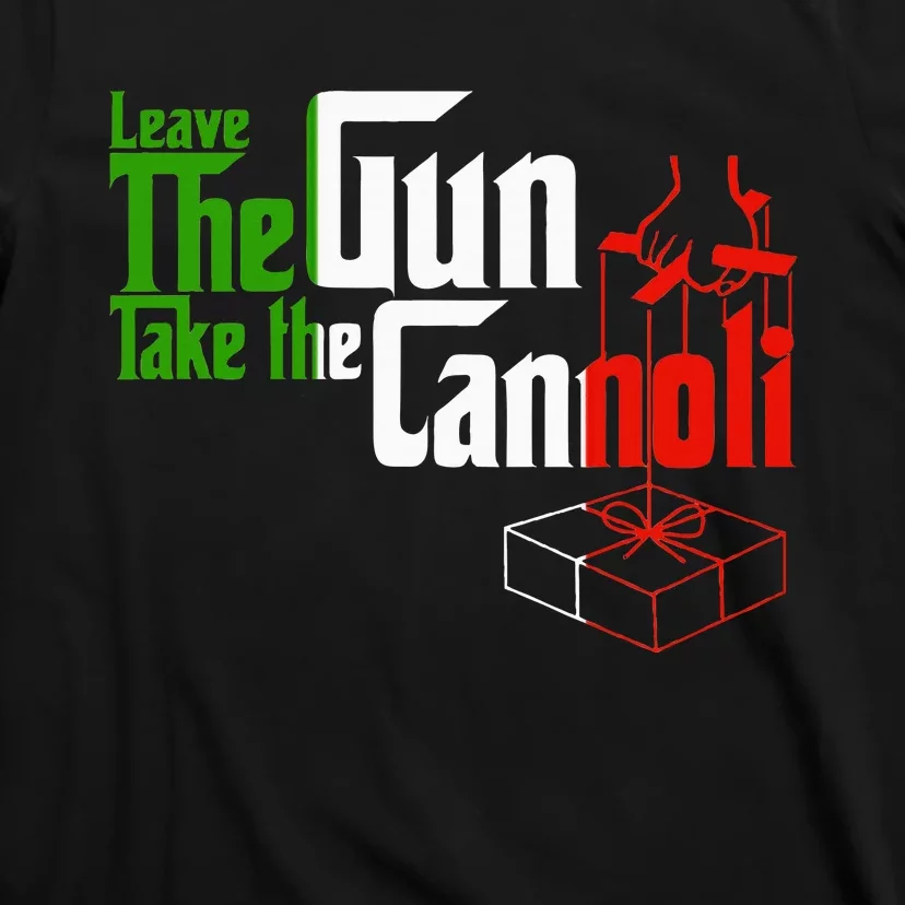 Funny Leave The Gun Take The Cannoli Italian Flag T-Shirt