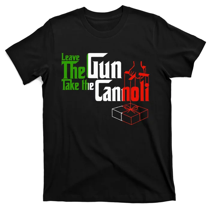 Funny Leave The Gun Take The Cannoli Italian Flag T-Shirt