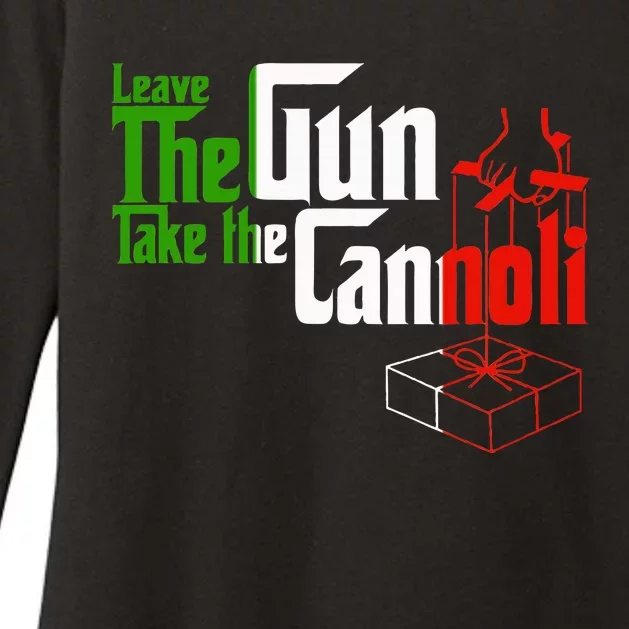 Funny Leave The Gun Take The Cannoli Italian Flag Womens CVC Long Sleeve Shirt