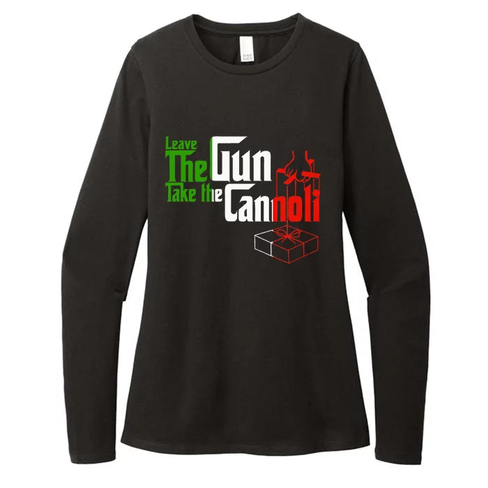 Funny Leave The Gun Take The Cannoli Italian Flag Womens CVC Long Sleeve Shirt