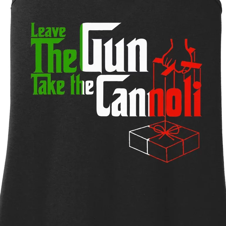 Funny Leave The Gun Take The Cannoli Italian Flag Ladies Essential Tank