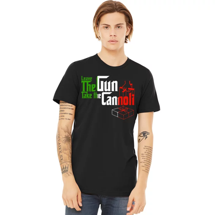 Funny Leave The Gun Take The Cannoli Italian Flag Premium T-Shirt