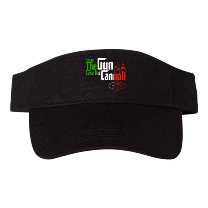 Funny Leave The Gun Take The Cannoli Italian Flag Valucap Bio-Washed Visor