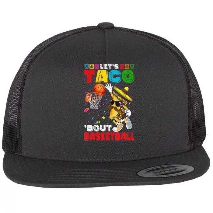 Funny Lets Taco 'Bout Basketball Mexico Cinco De Mayo Fiesta Flat Bill Trucker Hat