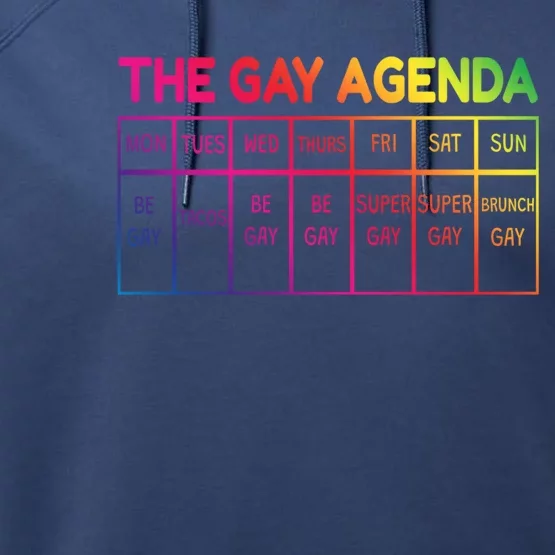 Funny Lgbtq The Gay Agendas Funny Gift Performance Fleece Hoodie