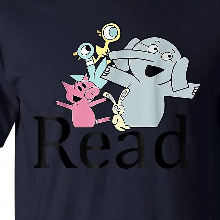 Funny Library Teacher Read Book Club Piggie Elephant Pigeons Tall T-Shirt