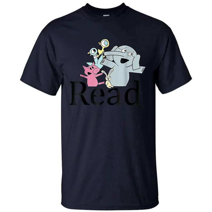 Funny Library Teacher Read Book Club Piggie Elephant Pigeons Tall T-Shirt