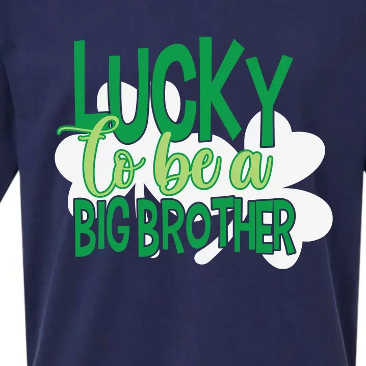 Funny Lucky To Be A Big Brother Sueded Cloud Jersey T-Shirt