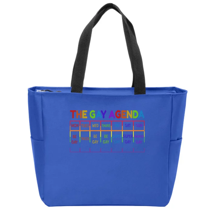 Funny Lgbtq The Gay Agendas Gift Zip Tote Bag