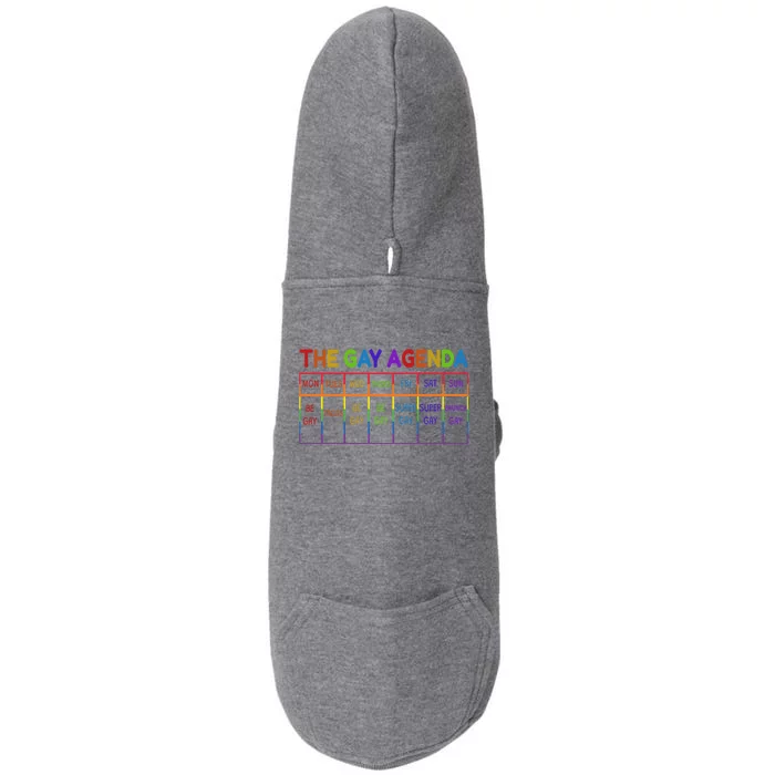 Funny Lgbtq The Gay Agendas Gift Doggie 3-End Fleece Hoodie