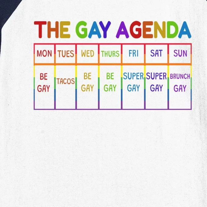 Funny Lgbtq The Gay Agendas Gift Baseball Sleeve Shirt