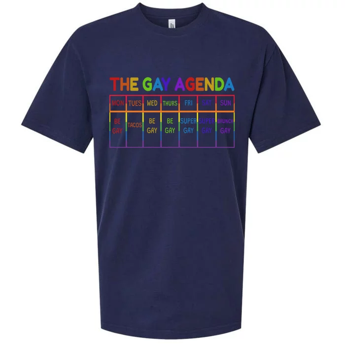 Funny Lgbtq The Gay Agendas Gift Sueded Cloud Jersey T-Shirt