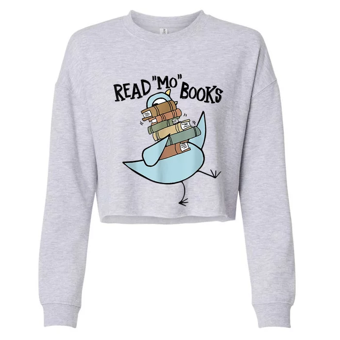 Funny Library Teacher Read Book Club Piggie Elephant Pigeons Cropped Pullover Crew