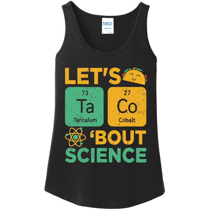 Funny Lets Tacos Bout Science Scientist Teacher Ladies Essential Tank