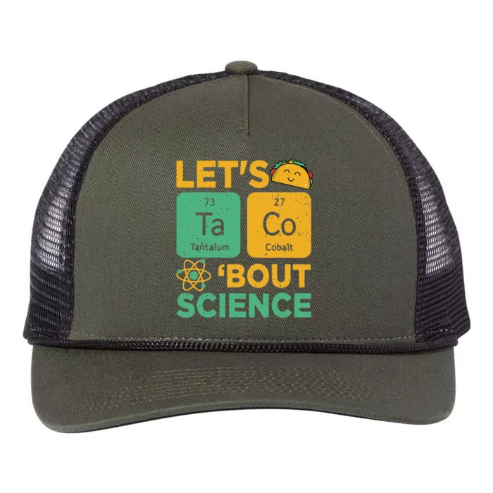 Funny Lets Tacos Bout Science Scientist Teacher Retro Rope Trucker Hat Cap