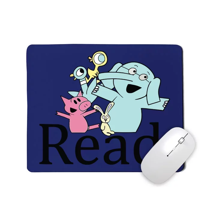 Funny Library Teacher Read Book Club Piggie Elephant Pigeons Mousepad