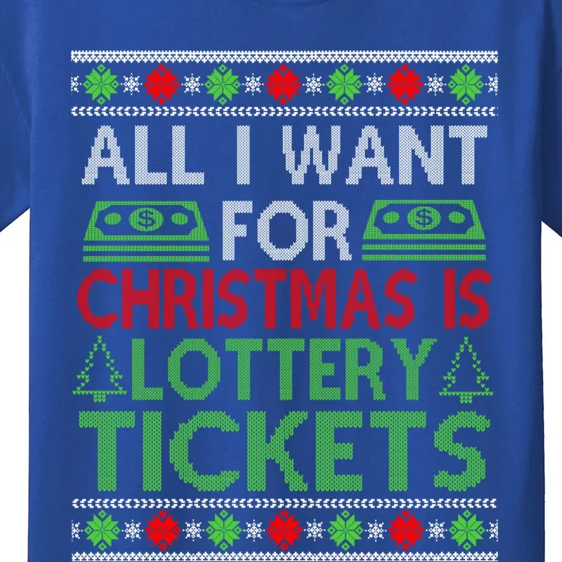 Funny Lottery Tickets Christmas Money Cash Gift Card Ugly Cool Gift Kids T-Shirt