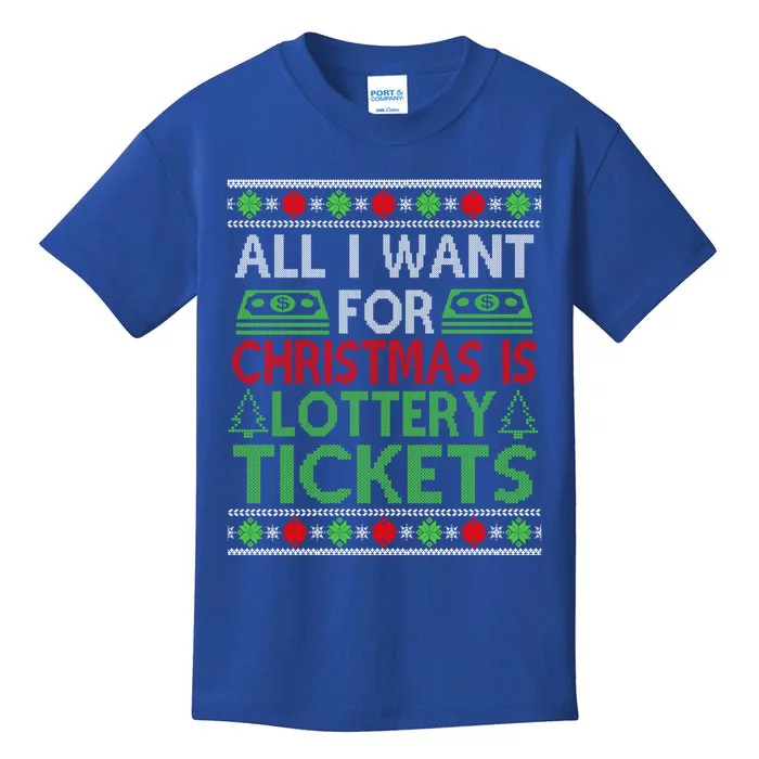 Funny Lottery Tickets Christmas Money Cash Gift Card Ugly Cool Gift Kids T-Shirt