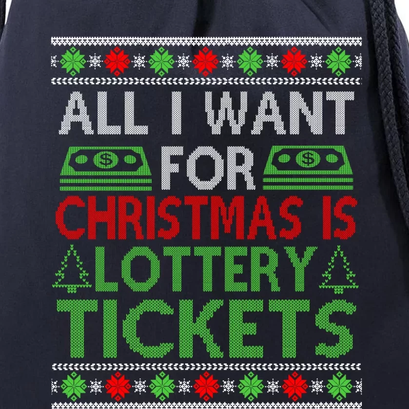 Funny Lottery Tickets Christmas Money Cash Gift Card Ugly Cool Gift Drawstring Bag