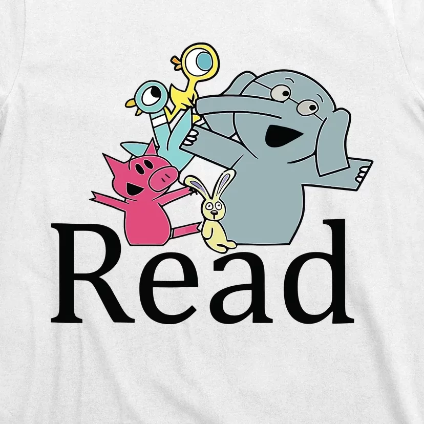 Funny Library Teacher Read Book Club Piggie Elephant Pigeons T-Shirt