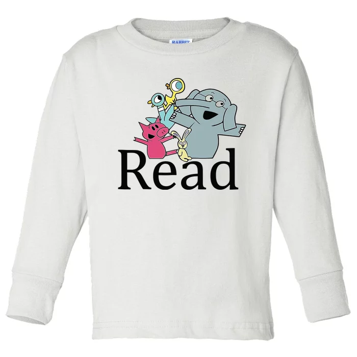 Funny Library Teacher Read Book Club Piggie Elephant Pigeons Toddler Long Sleeve Shirt