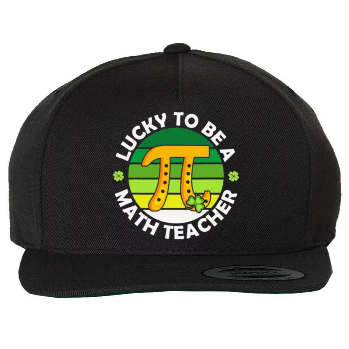 Funny Lucky to Be a Math Teacher Saint Patricks Pi Day Green Wool Snapback Cap