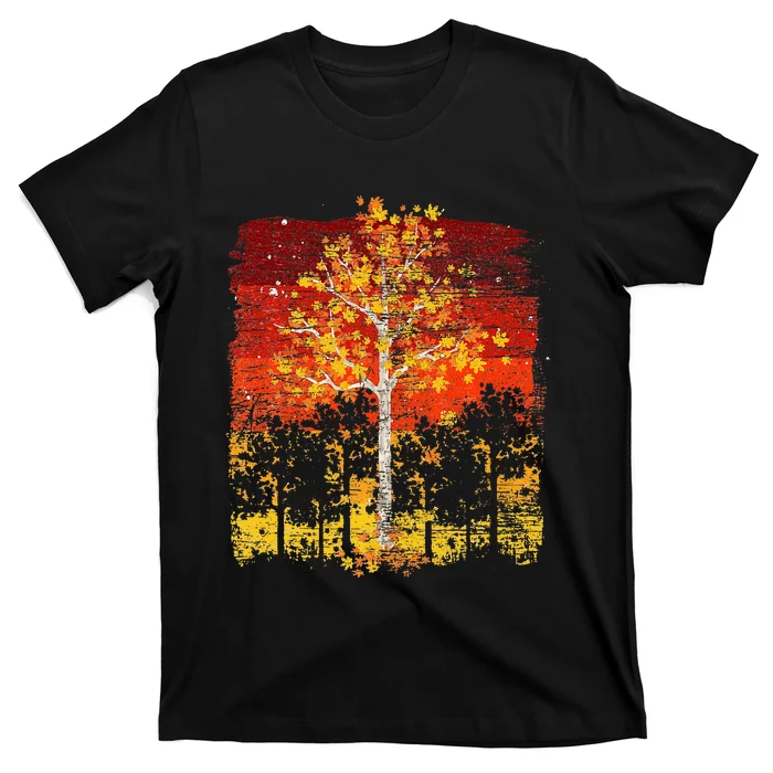 Fall Landscape Thanksgiving Autumn Leaves Forest Fall T-Shirt