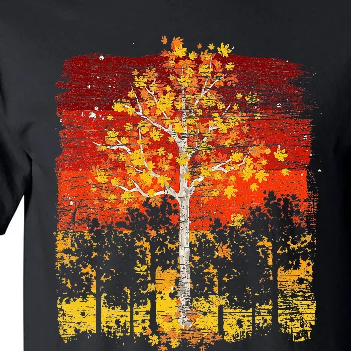 Fall Landscape Thanksgiving Autumn Leaves Forest Fall Tall T-Shirt