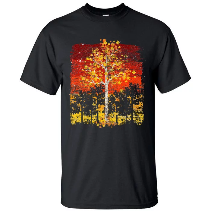 Fall Landscape Thanksgiving Autumn Leaves Forest Fall Tall T-Shirt