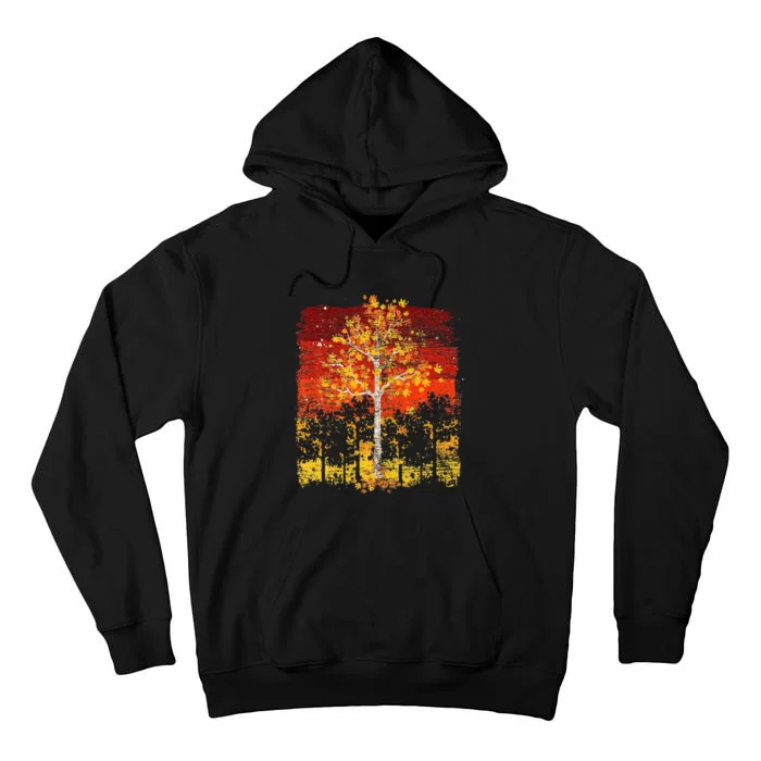 Fall Landscape Thanksgiving Autumn Leaves Forest Fall Tall Hoodie