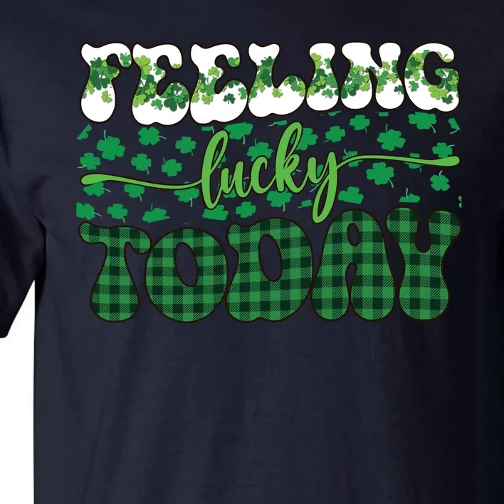 Feeling Lucky Today Plaid Shamrock St Pattricks Day Tall T-Shirt