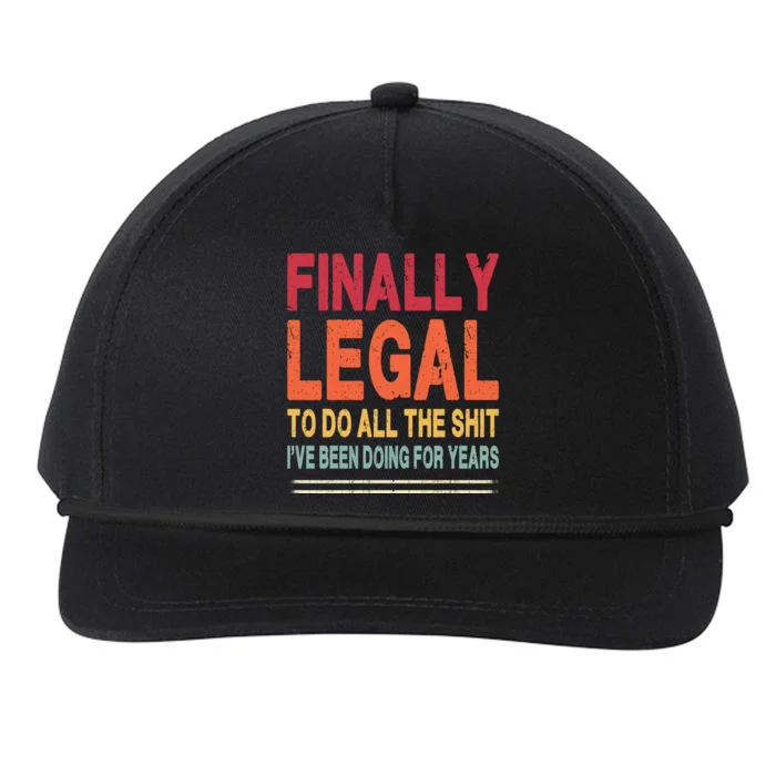 Finally Legal To Do Retro Snapback Five-Panel Rope Hat