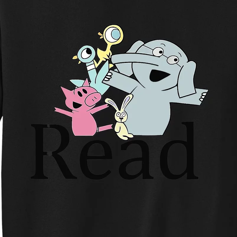 Funny Library Teacher Read Book Club Piggie Elephant Pigeons Tall Sweatshirt