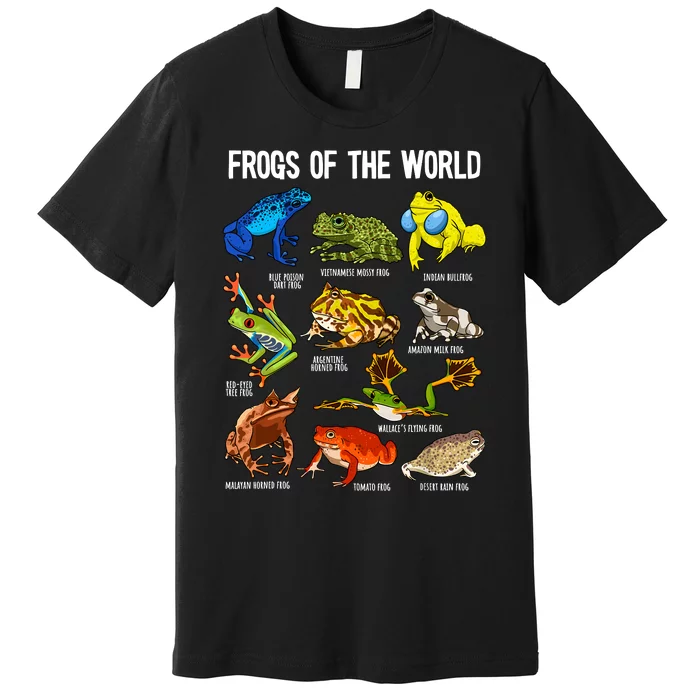 Frog Lover Types Of Frogs Frog Catcher Herpetology Frog Premium T-Shirt