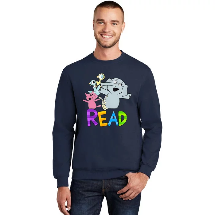 Funny Library Teacher Read Book Club Piggie Elephant Pigeons Tall Sweatshirt