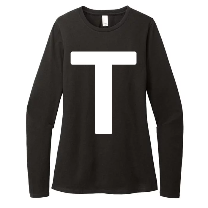 Funny Letter T Green Groups Halloween Team Groups Costume Womens CVC Long Sleeve Shirt