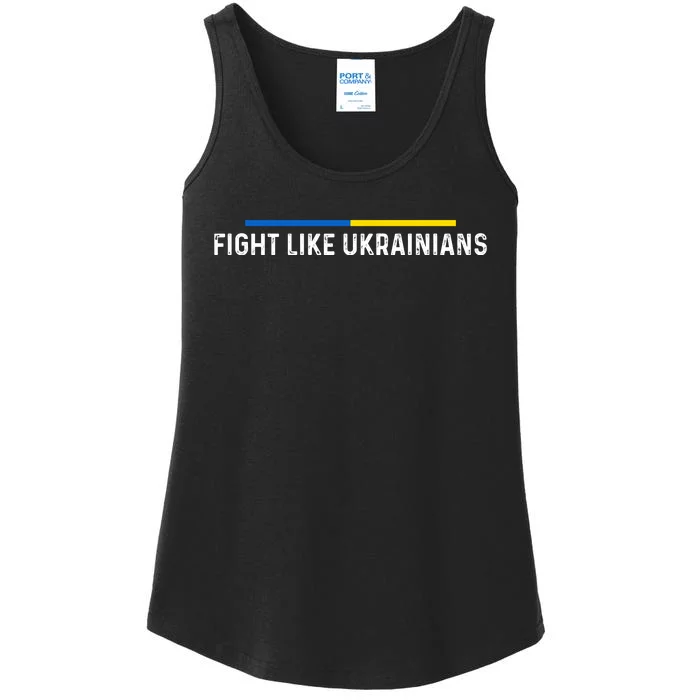 Fight Like Ukrainian Ukraine Flag Support Ladies Essential Tank