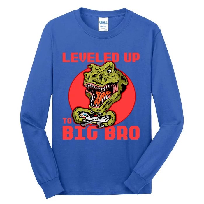 Funny Leveled Up To Big Bro Gamer Gaming Lovers Brother Great Gift Tall Long Sleeve T-Shirt