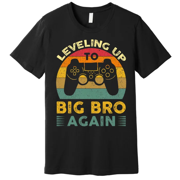 Funny Leveling Up To Big Bro Again Vintage Big Brother Again Premium T-Shirt