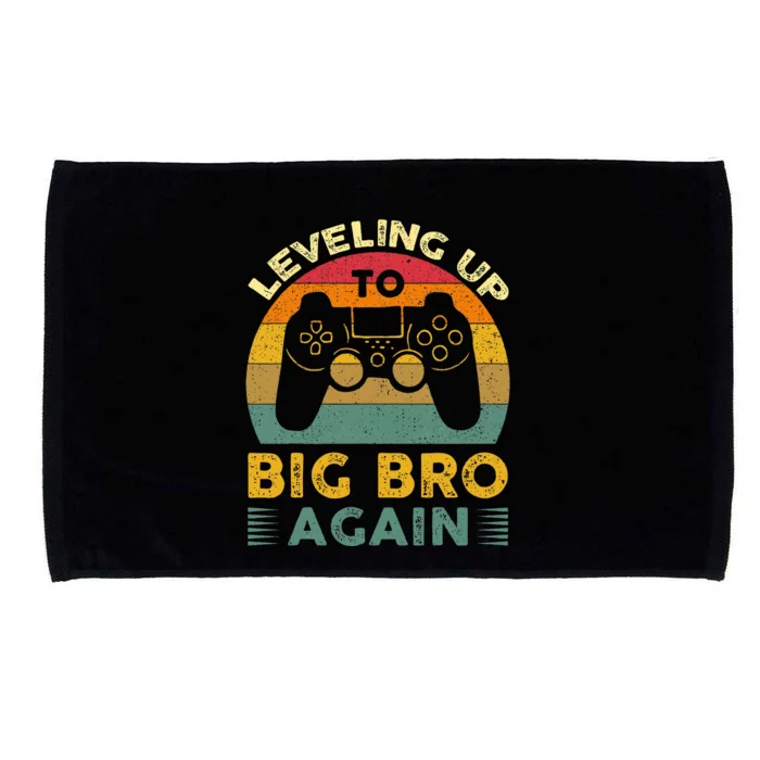 Funny Leveling Up To Big Bro Again Vintage Big Brother Again Microfiber Hand Towel