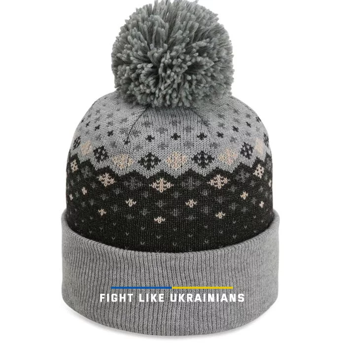 Fight Like Ukrainians The Baniff Cuffed Pom Beanie