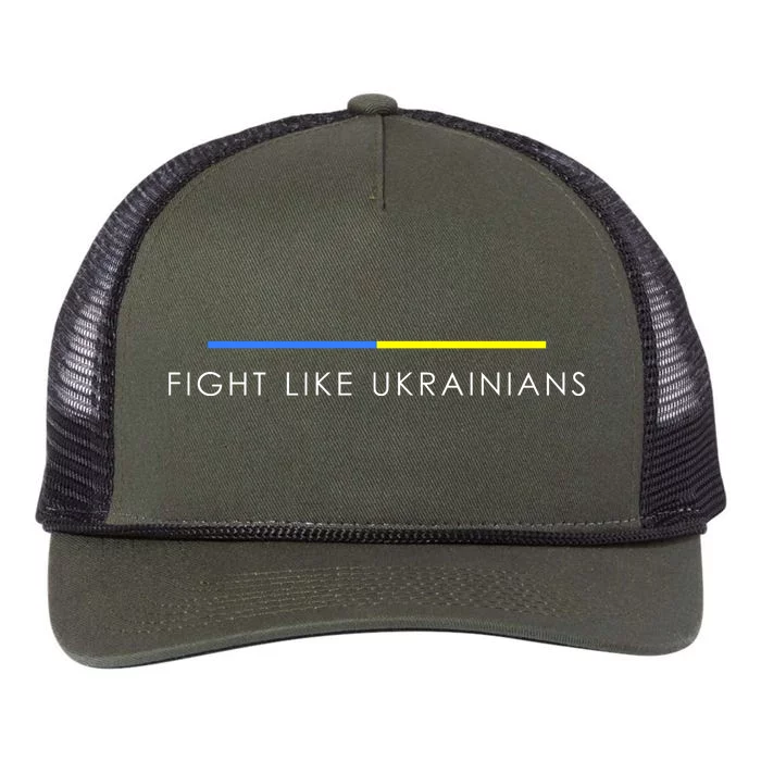 Fight Like Ukrainians Ukraine Ukrainian Retro Rope Trucker Hat Cap