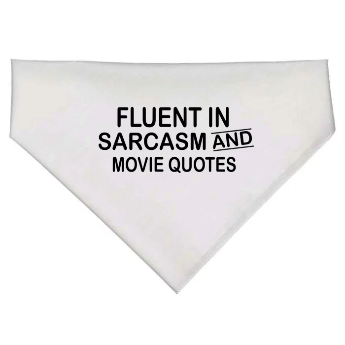 Fluent In Sarcasm And Movie Quotes USA-Made Doggie Bandana