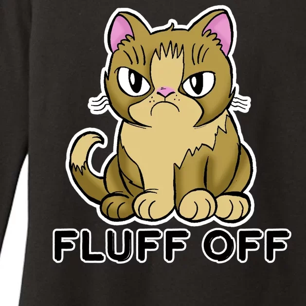 Fluff Off Funny Cat Womens CVC Long Sleeve Shirt