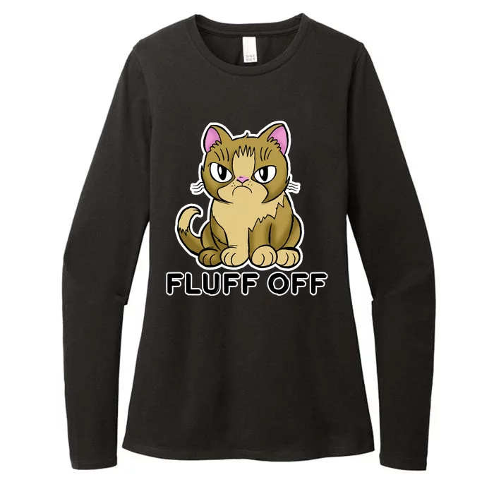 Fluff Off Funny Cat Womens CVC Long Sleeve Shirt