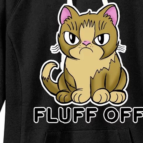 Fluff Off Funny Cat Women's Fleece Hoodie