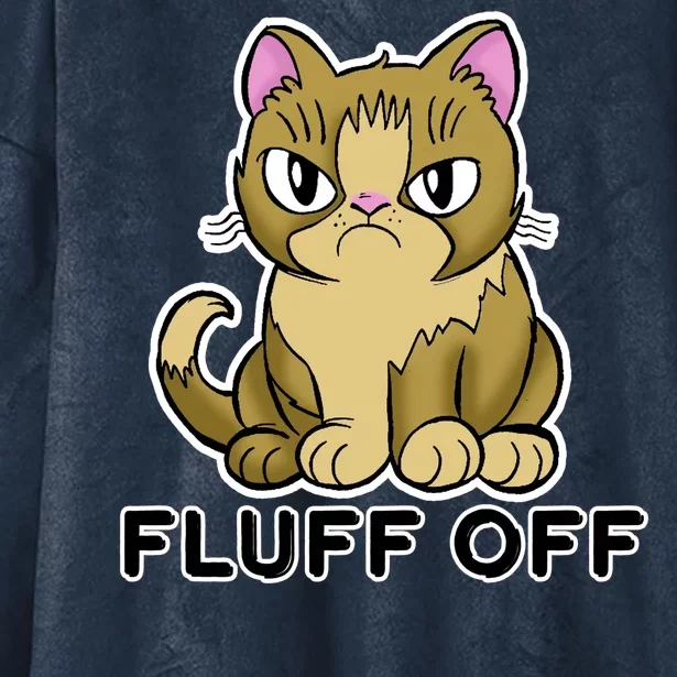 Fluff Off Funny Cat Hooded Wearable Blanket