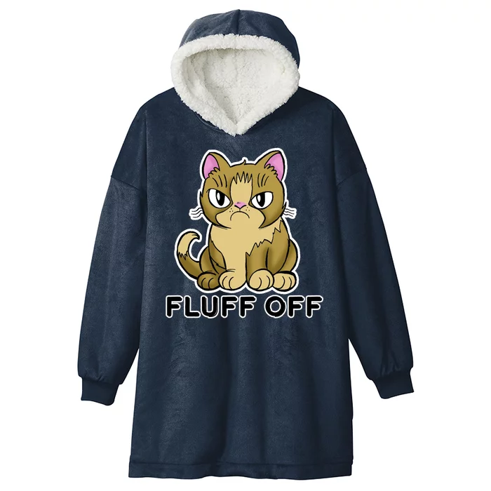 Fluff Off Funny Cat Hooded Wearable Blanket