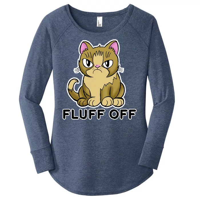 Fluff Off Funny Cat Women's Perfect Tri Tunic Long Sleeve Shirt